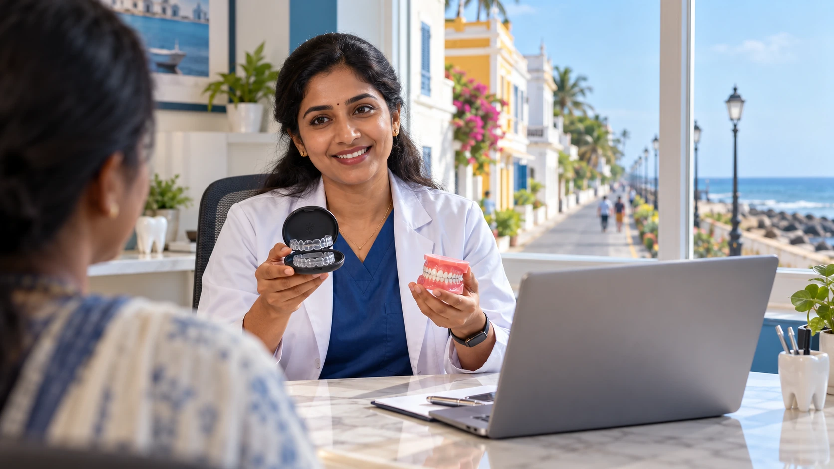 Invisalign treatment FAQs in Pondicherry showing clear aligner consultation and dental care guidance