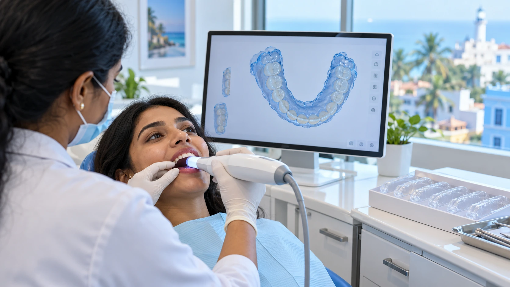 Benefits of Invisalign in Pondicherry showing clear aligners for comfortable teeth straightening