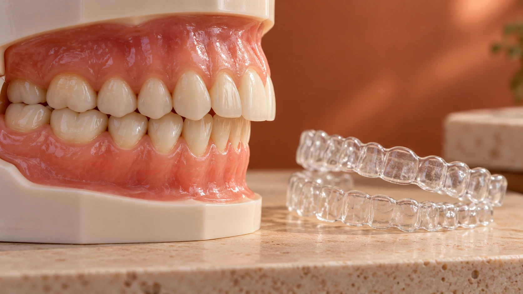 Invisalign treatment for overbite in Pondicherry showing clear aligners correcting bite alignment