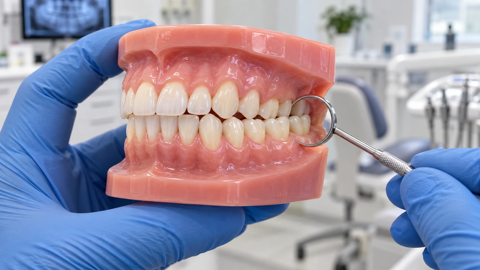 Invisalign for crossbite in Pondicherry showing clear aligners correcting bite alignment